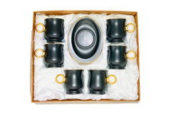 12 PC Black & Gold Coffee/Tea Cup