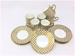 12 PC Classic Coffee/ Tea/ Espresso Cups & Saucers