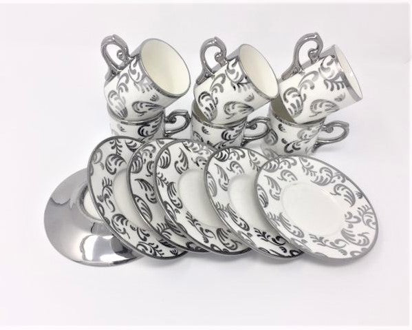 12 PC Classic Coffee/Tea & Espresso Cups & Saucers
