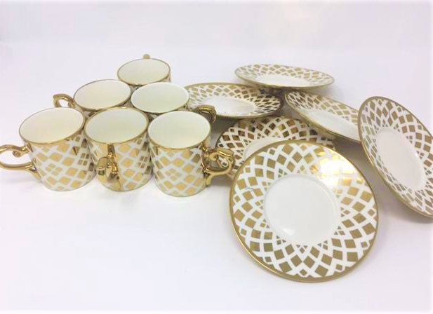 12 PC Classic Coffee/ Tea/ Espresso Cups & Saucers