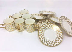12 PC Classic Coffee/ Tea/ Espresso Cups & Saucers