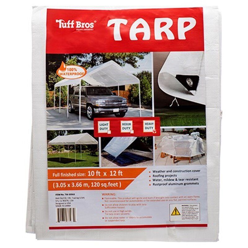 12 x 10 ft White Heavy Duty Tarp