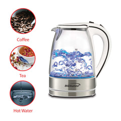 1.7L Brentwood Cordless Glass Kettle
